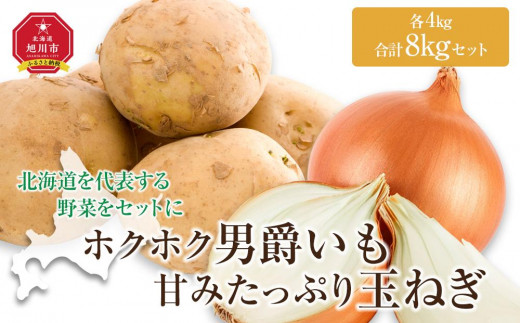 【先行予約　2025年発送】“ホクホク”男爵いも4kg・“甘みたっぷり”玉ねぎ4kg★8kgセット★_04758